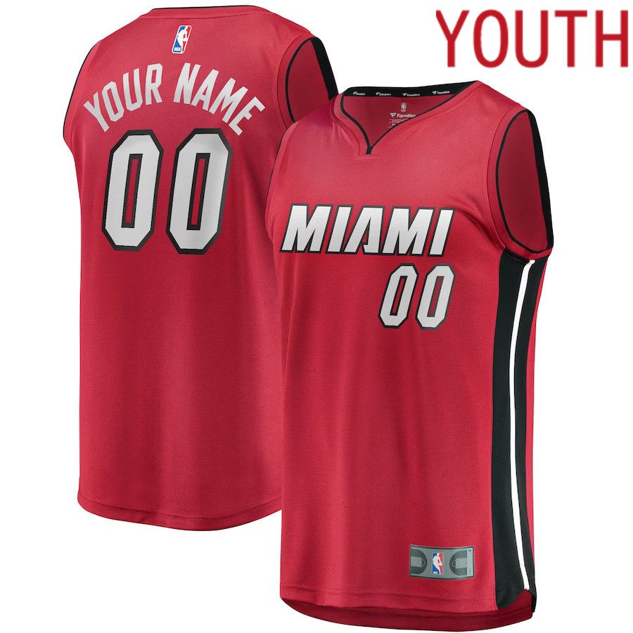 Youth Miami Heat Fanatics Branded Red Fast Break Replica Custom NBA Jersey
